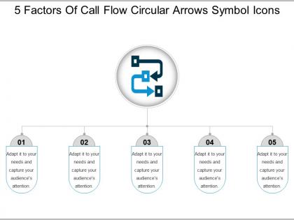 5 factors of call flow circular arrows symbol icons