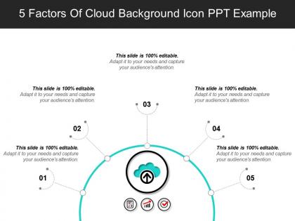 5 factors of cloud background icon ppt example