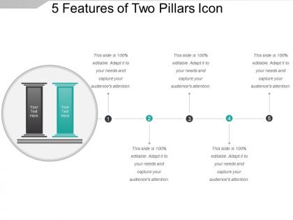 5 features of two pillars icon ppt background images
