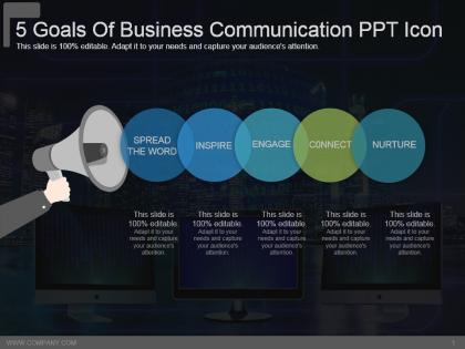 5 goals of business communication ppt icon