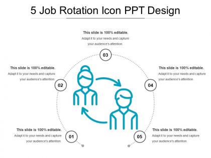 5 job rotation icon ppt design