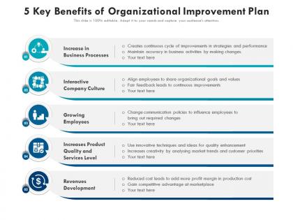 5 key benefits of organizational improvement plan