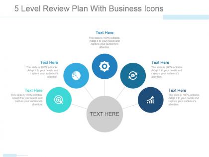 5 level review plan with business icons sample ppt presentation