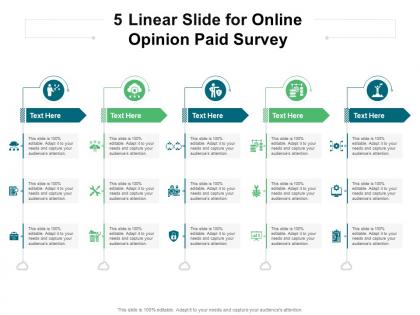 5 linear slide for online opinion paid survey infographic template