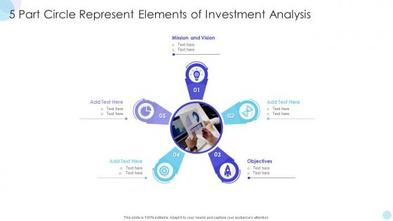 5 Part Circle Represent Elements Of Investment Analysis