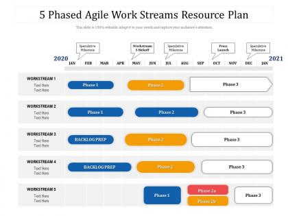 5 phased agile work streams resource plan