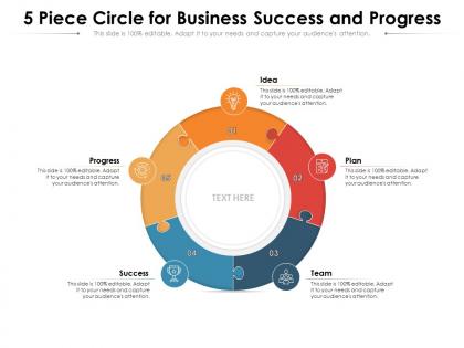 5 piece circle for business success and progress