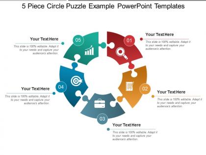 5 piece circle puzzle example powerpoint templates