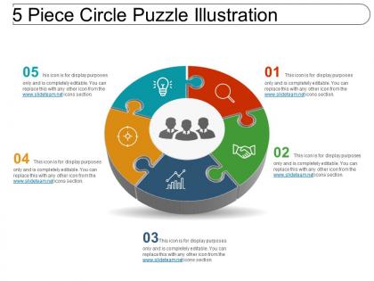 5 piece circle puzzle illustration powerpoint graphics