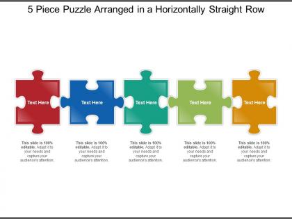 5 piece puzzle arranged in a horizontally straight row