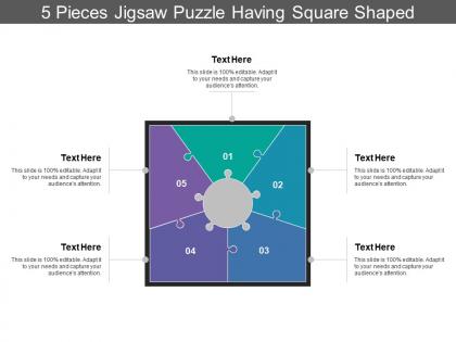 5 pieces jigsaw puzzle having square shaped