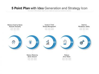 5 point plan with idea generation and strategy icon