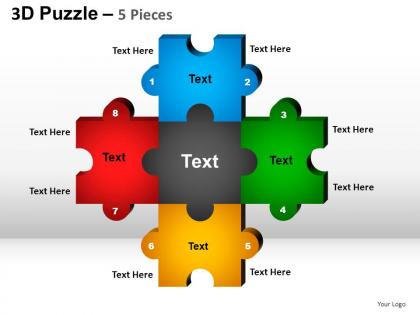 5 puzzle pieces powerpoint presentation slides