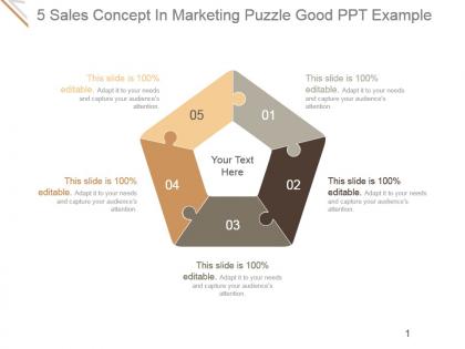 5 sales concept in marketing puzzle good ppt example