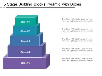 5 stage building blocks pyramid with boxes
