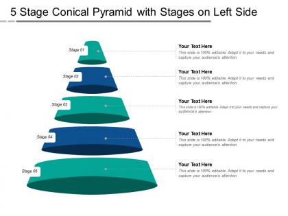 5 stage conical pyramid with stages on left side