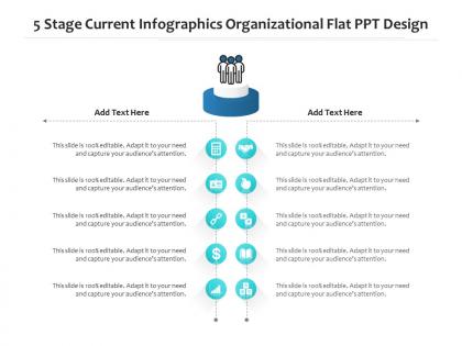 5 stage current infographics organizational flat ppt design infographic template