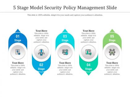 5 stage model security policy management slide infographic template