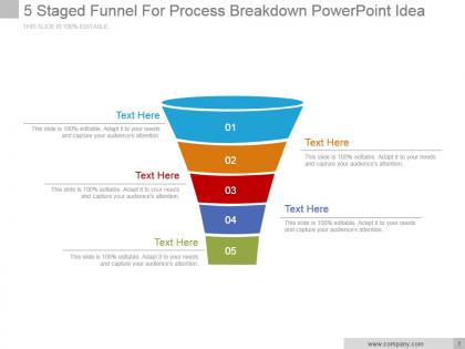 5 staged funnel for process breakdown powerpoint ideas