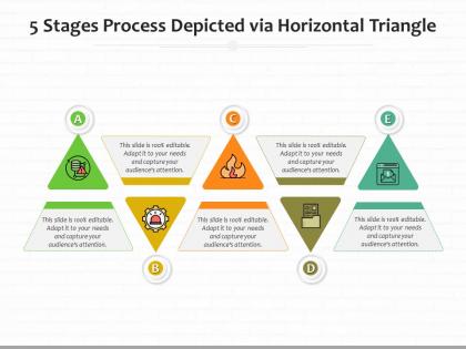 5 stages process depicted via horizontal triangle
