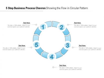 5 step business process chevron showing the flow in circular pattern