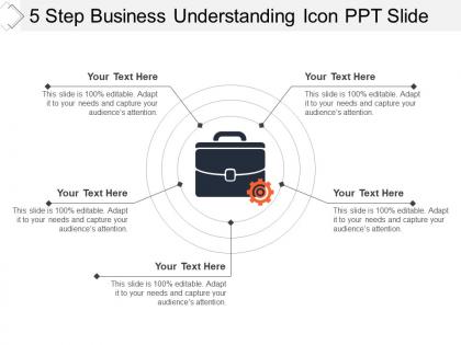 5 step business understanding icon ppt slide