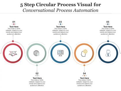 5 step circular process visual for conversational process automation infographic template