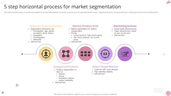 5 Step Horizontal Process For Market Segmentation