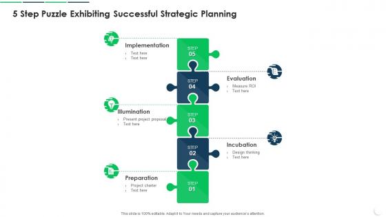 5 Step Puzzle Exhibiting Successful Strategic Planning