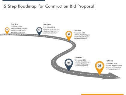 5 step roadmap for construction bid proposal ppt powerpoint presentation pictures skills