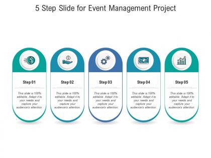 5 step slide for event management project infographic template