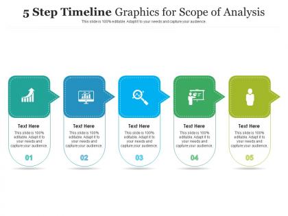 5 step timeline graphics for scope of analysis infographic template