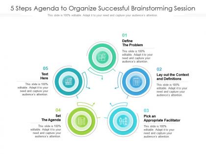 5 steps agenda to organize successful brainstorming session