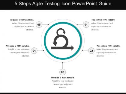 5 steps agile testing icon powerpoint guide