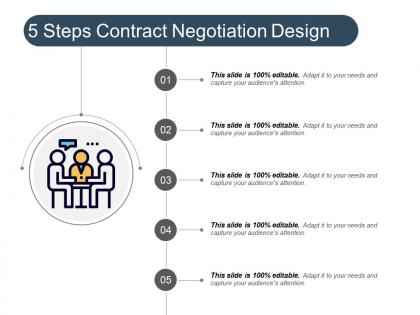 5 steps contract negotiation design powerpoint graphics