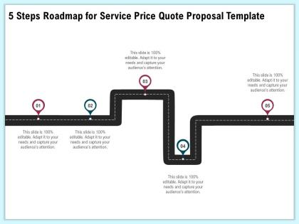 5 steps roadmap for service price quote proposal template ppt topics