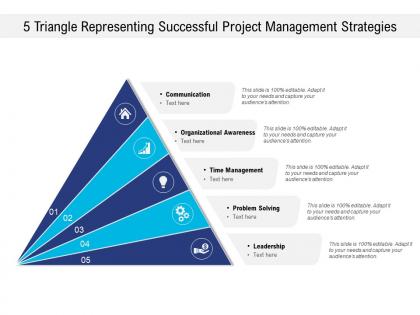 5 triangle representing successful project management strategies