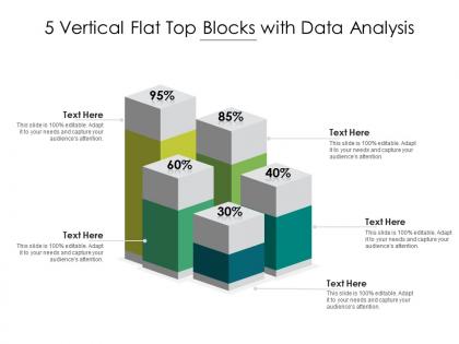 5 vertical flat top blocks with data analysis