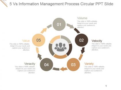 5 vs information management process circular ppt slide