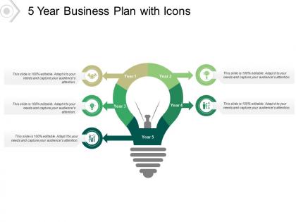 5 year business plan with icons