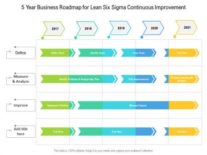 5 year business roadmap for lean six sigma continuous improvement