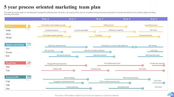 5 Year Process Oriented Marketing Team Plan