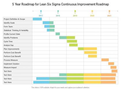 5 year roadmap for lean six sigma continuous improvement roadmap