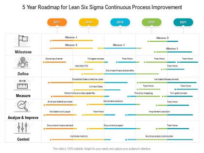 5 year roadmap for lean six sigma continuous process improvement