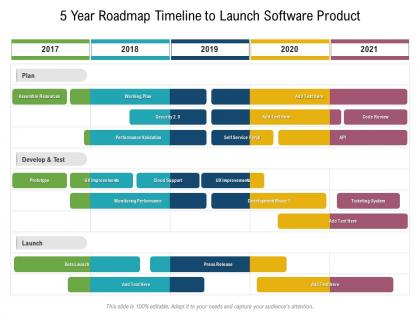 5 year roadmap timeline to launch software product