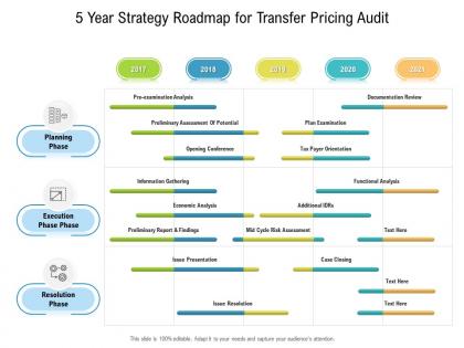 5 year strategy roadmap for transfer pricing audit