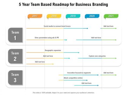 5 year team based roadmap for business branding