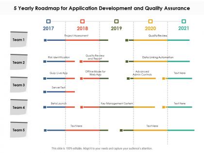 5 yearly roadmap for application development and quality assurance