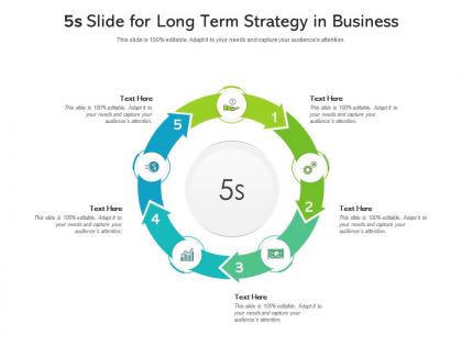 5s slide for long term strategy in business infographic template