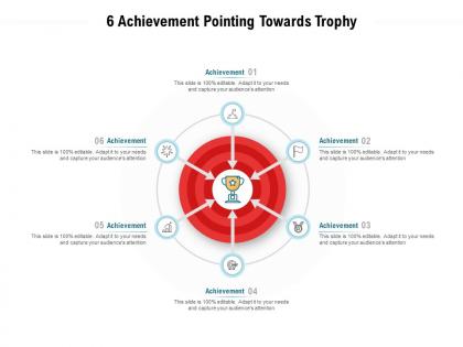 6 achievement pointing towards trophy